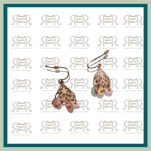 Pink and Silver Dangle Earing