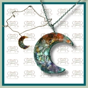 Chakra colored Moon Necklace
