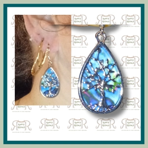 Teal Tree of Life Earings
