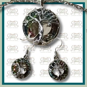 Tree of Life Sliver Necklace and Earing Set Set