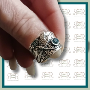 Dragonfly Aquamarine Silver Ring Size 9