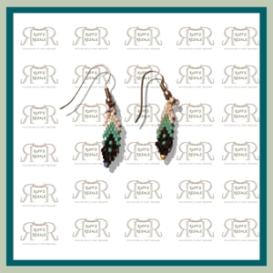 Blue, Teal, and White dangle earing