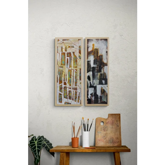 Imaginations Abstract Diptych Acrylic Paintings