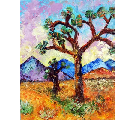 Joshua Tree Hills Original Impasto oil painting