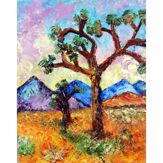 Joshua Tree Hills Original Impasto oil painting