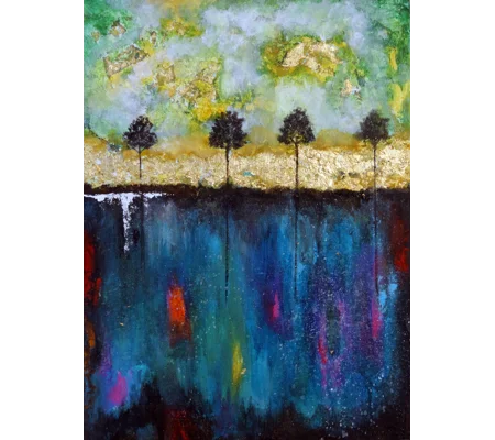 SOLD - Colourful Nature Landscape Painting On Canvas Board