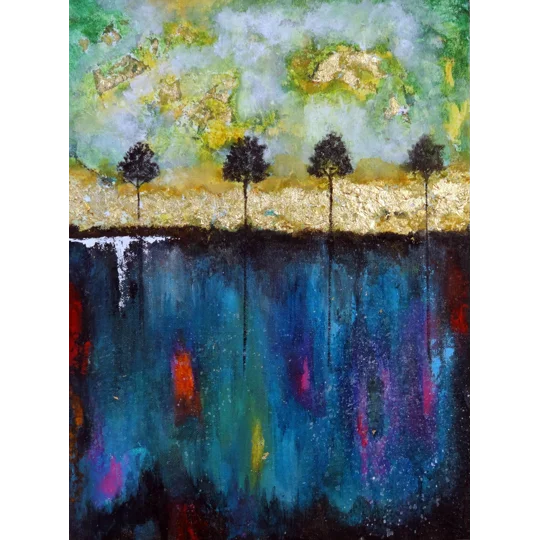 SOLD - Colourful Nature Landscape Painting On Canvas Board