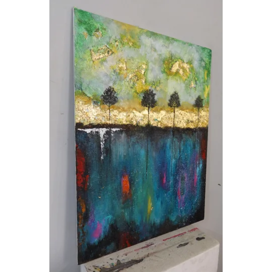 SOLD - Colourful Nature Landscape Painting On Canvas Board