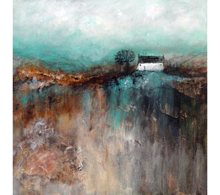 SOLD - At the Valley Landscape Acrylic Painting - Mixed Media