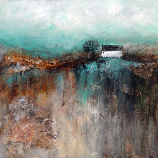 SOLD - At the Valley Landscape Acrylic Painting - Mixed Media