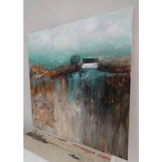SOLD - At the Valley Landscape Acrylic Painting - Mixed Media