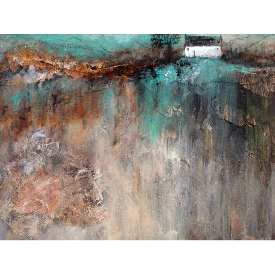 SOLD - At the Valley Landscape Acrylic Painting - Mixed Media