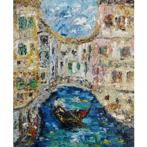Italy Venice Canal – Original Impasto Oil Painting