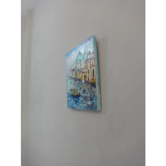 Original Hand-Painted Venice Canal with Gondola Impasto Oil Painting | 10"x12"