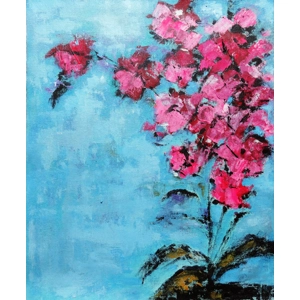 SOLD - Abstract Orchid Floral Acrylic Painting