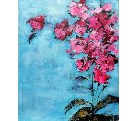 SOLD - Abstract Orchid Floral Acrylic Painting