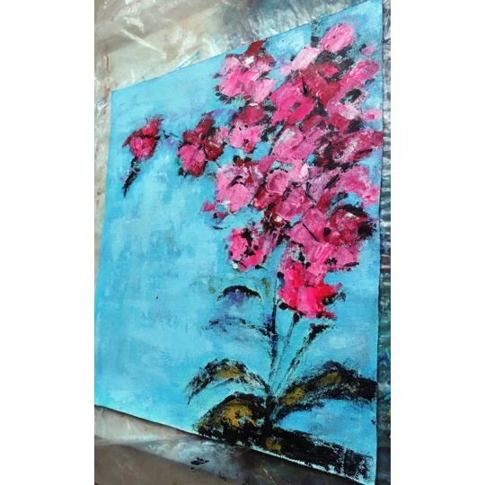 SOLD - Abstract Orchid Floral Acrylic Painting