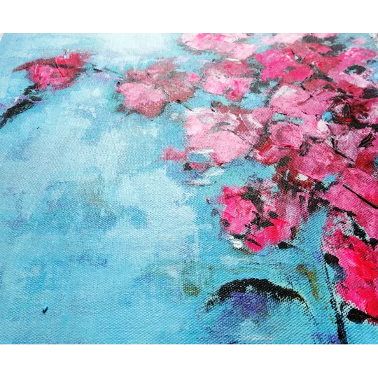 SOLD - Abstract Orchid Floral Acrylic Painting