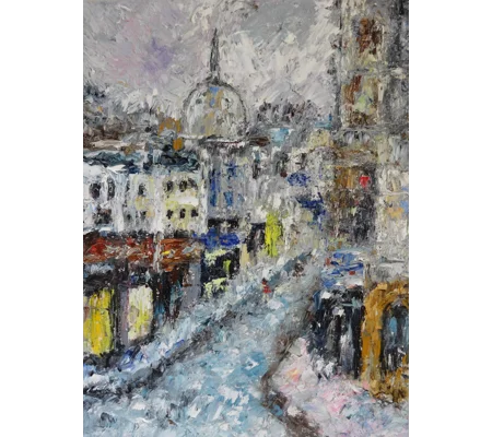 Original Hand-Painted Montmartre Paris Impasto Textured Oil Painting | 12"x16"