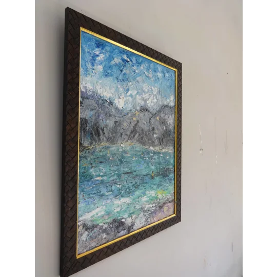 Italian Lago di Garda Impasto Oil Painting Framed