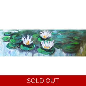Water Lily Pond Acrylic Painting