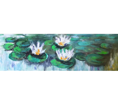 Water Lily Pond Acrylic Painting