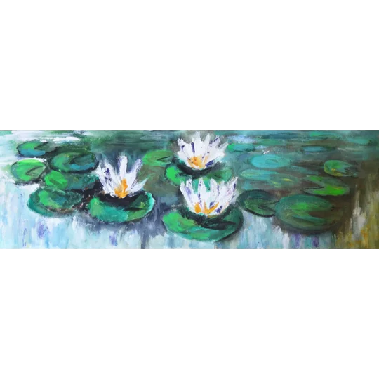 Water Lily Pond Acrylic Painting