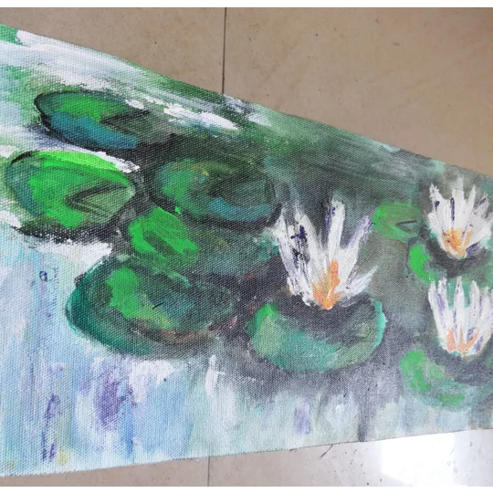 Water Lily Pond Acrylic Painting