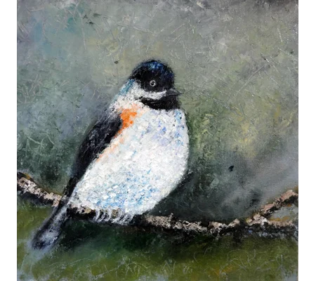 SOLD - Chikadee Bird Oil Painting