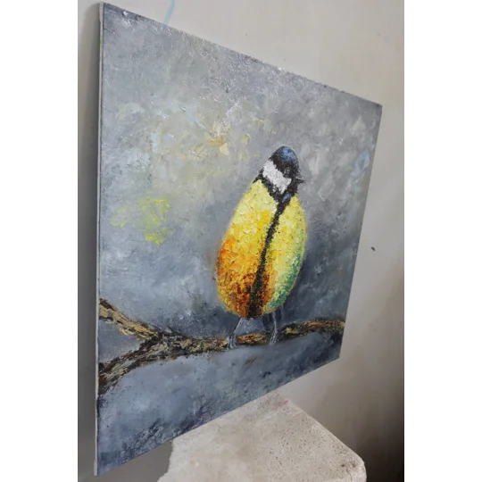 Great Tit Bird Oil Painting