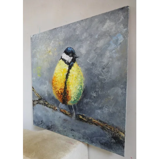 Great Tit Bird Oil Painting