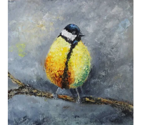 Great Tit Bird Oil Painting