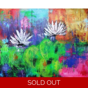 SOLD - Abstract Colorful Water Lily Acrylic Painting SOLD - Abstract Colorful Water Lily Acrylic Painting