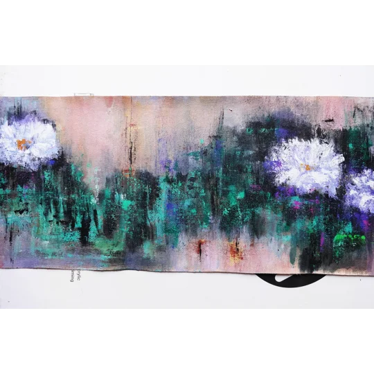 SOLD - Abstract Water Lily Pond Acrylic Painting
