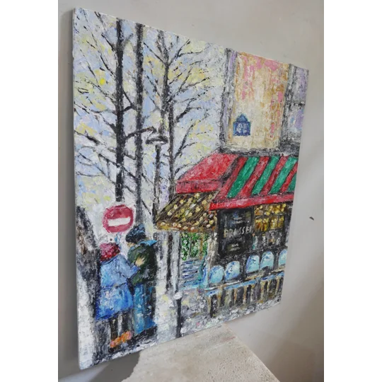 Paris Cafe Oil Painting