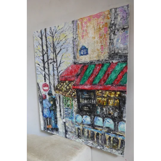 Paris Cafe Oil Painting