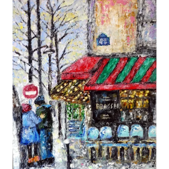 Paris Cafe Oil Painting