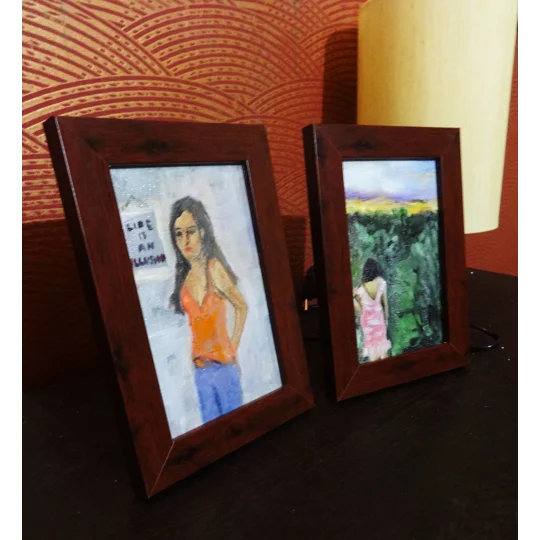 Female Figurative Mini Oil Paintings Set of 3