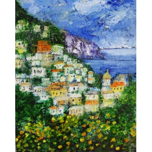 Positano Landscape Mini Oil Painting
