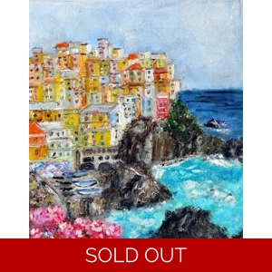 Cinque Terre Landscape Mini Oil Painting Cinque Terre Landscape Mini Oil Painting