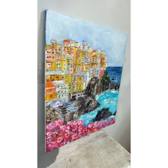 Cinque Terre Landscape Mini Oil Painting