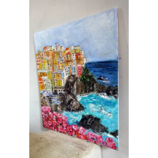 Cinque Terre Landscape Mini Oil Painting
