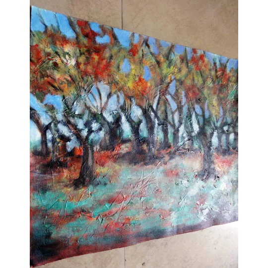 Sold - Trees In the Forest Abstract Acrylic Painting