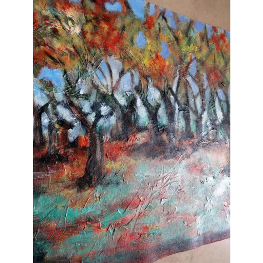 Sold - Trees In the Forest Abstract Acrylic Painting