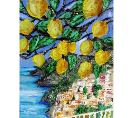 Amalfi Coast With Lemon Tree Oil Painting