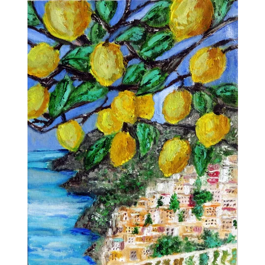 Amalfi Coast With Lemon Tree Oil Painting