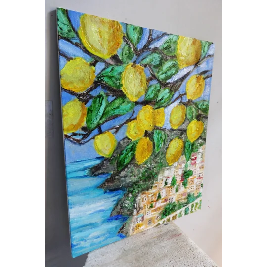 Amalfi Coast With Lemon Tree Oil Painting