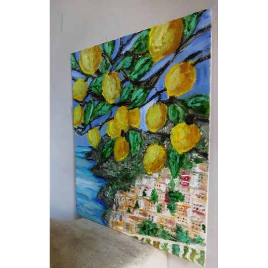 Amalfi Coast With Lemon Tree Oil Painting