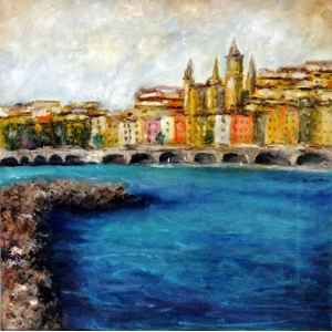 Menton Seascape Original Oil Painting