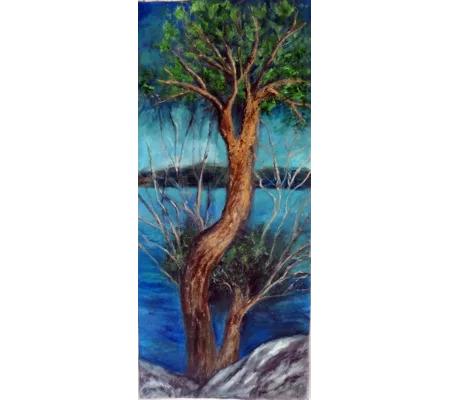 Sold - Tree by the Riverside Oil Painting